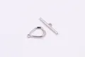 S925 sterling silver geometric OT toggle clasp in bright silver for DIY jewelry - Small - Rhodium Plated Silver