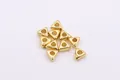 Set de 10 cuentas espaciadoras triangulares doradas de plata S925 para joyería DIY - Estilo Bañado en Oro / Grande