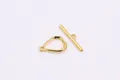 Polished gold finish S925 silver irregular toggle clasp and T-bar jewelry closure - Small - Gold Plated Silver
