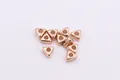 Cuentas espaciadoras triangulares de plata S925 en oro rosa para hacer joyería - Estilo Bañado en Oro Rosa / Grande