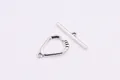 Silver geometric OT toggle clasp made of S925 sterling silver for DIY jewelry crafts - Large-Vintage Silver