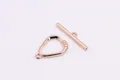 Rose gold geometric triangle toggle clasp set in S925 sterling silver for DIY jewelry - Large Silver Plated Rose Gold