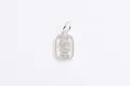 S925 sterling silver square pendant with hollowed-out Fortune lucky character - Prosperity Silver