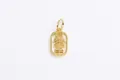 Golden oval pendant with hollow-out Baofu design for wealth and prosperity - Prosperity Gold