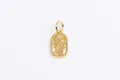 Golden S925 sterling silver rectangular pendant with hollowed Ruyi character - Ruyi Gold