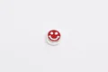 S925 sterling zilveren rode emaille smiley kraal voor DIY bedelarmband maken - Kralenwerk / Rood