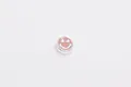 Ronde smiley bedel van S925 sterling zilver met roze emaille voor DIY-sieraden - Kralenwerk / Roze