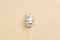 Matter silberner 3D-Stern-Hase-Anhänger für DIY-Schmuck aus S999 Feinsilber - Sternhase / Sternhase Silberfarbe