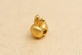 3D-Goldhase-Anhänger mit Loch für DIY-Schmuck und rote Armband-Accessoires - Lieber Hase Goldfarbe
