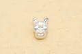 S999 Silber Hasen-Charm mit Goldbarren, mattierte 3D-Tierperle für DIY-Armbänder - Barrenhase / Silber
