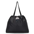 Bolso tote negro impermeable con cordón ajustable y gran capacidad de almacenaje - Negro
