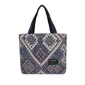 Ethno-Tragetasche mit blau-rotem geometrischem Webmuster und stabilen Griffen - Blau