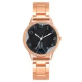 Orologio al quarzo da donna oro rosa con quadrante nero e simpatico motivo a coniglio - Oro Rosa Quadrante Nero Solo Orologio