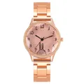 Dettaglio orologio al quarzo oro rosa con quadrante glitter rosa e coniglio rosa - Oro Rosa Quadrante Rosa Solo Orologio