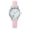 Orologio rosa per ragazza con orecchie da gatto e quadrante con motivo a gattino - Rosa