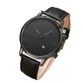 Set orologio al quarzo nero da uomo con datario e bracciale in stile minimalista - Solo Orologio Nero