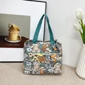 Bolsa de lona para el almuerzo con asas verdes y divertidos gatos de dibujos animados - Gatos Coloridos (UILD FASHION) / Azul