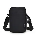 Bolso bandolera negro de nailon para móvil con correa ajustable y etiqueta Sport - Negro