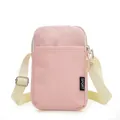 Bolso rosa de nailon para móvil con correa deportiva y gran capacidad interior - Rosa