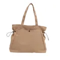 Minimalistische khakifarbene Nylon-Einkaufstasche mit Kordelzug für den Arbeitsweg - Khaki