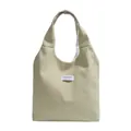 Large capacity corduroy tote bag in matcha green with Fashion Instinct label - Green