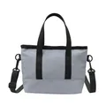 Petit sac fourre-tout bleu en nylon avec anses noires et bandoulière réglable pratique - Bleu