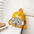 Mini sac à dos jaune en toile pour filles avec motif de dessin animé d'éléphant - Thème Éléphant / Jaune