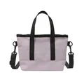 Lavender purple canvas mini crossbody phone bag with black straps and adjustable shoulder strap - Purple