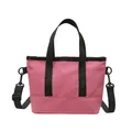 Mini sac cabas rose avec bandoulière noire réglable et fermeture éclair pratique - Rose rouge