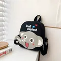 Mini sac à dos noir en toile pour filles avec motif éléphant gris mignon et cœur coloré - Thème Éléphant / Noir