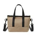 Mini sac bandoulière en nylon kaki avec poignées noires et bandoulière réglable - Kaki