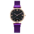 Orologio al quarzo da donna con quadrante cielo stellato viola e cinturino magnetico rosa - Viola