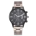 Orologio al quarzo da uomo classico color canna di fucile con quadrante nero e datario - Cinturino Nero Quadrante Nero