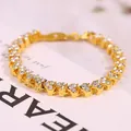 Elegante bracciale tennis da donna in oro rosa con brillanti zirconi a taglio tondo - Bracciale Oro