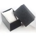 Classic black leather-textured watch gift box with white cushion for men's quartz watches - Lychee Pattern Box