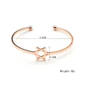 Rose gold starry bangle with hexagon star detailing and 5.8cm inner diameter - Hexagram Bracelet / Rose Gold