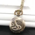Orologio da taschino vintage in bronzo con rilievo di cobra e zodiaco cinese del serpente - Serpente
