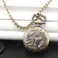Orologio da tasca vintage in bronzo con motivo zodiacale di scimmia e catenella - Scimmia
