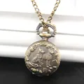 Orologio da taschino vintage in bronzo con cane dello zodiaco e catena abbinata - Cane
