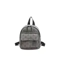 Grey corduroy backpack with miffy-style rabbit print and adjustable shoulder straps - Style 2 Gray