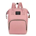 Pink multifunctional mummy backpack with large capacity and stylish top handle design - Pink