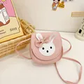 Pink cartoon bunny crossbody bag with cute 3D bow for girls and toddlers - Pink