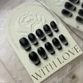 Handmade black cat eye gradient press-on nails in trapezoid shape with 10pcs set - Extra Small (XS) / 599 Dark Brown Cat Eye Short Trapezoid