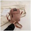 Pink corduroy crossbody square bag with adjustable strap and multiple zipper pockets - Pink