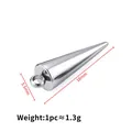 Polished stainless steel cone pendant 5.5x18mm with circular ring for jewelry making - 5.5x18mm / Steel