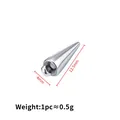 Polished stainless steel cone pendant for necklaces, 4x12.5mm silver metal charm - 4x12.5mm / Steel