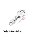 Polished 304 stainless steel lobster clasp, 10mm connector for DIY jewelry making - 10mm / Steel Color Lobster Clasp Lip Tag