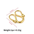 Chiusura a S in acciaio inossidabile dorato lucido con perline da 11,2 mm per gioielli - Chiusura a W / 11.2x11.2mm / Oro