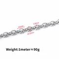 Silver stainless steel oval chain with diamond-cut texture, 13mm links for DIY jewelry - Diamond Cut Double Weave O-Chain / 1.8x10.5x13mm / Steel