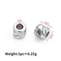 Strukturierte Edelstahl-Zwischenperlen 4mm mit 2mm Loch für DIY-Schmuckherstellung - Faltentextur / 4x4x2mm / Stahlfarben